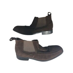 Conrad Mens Brown Suede Chelsea Boots Square Toe Size 10.5